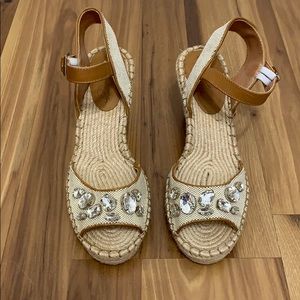 Rhinestone espadrille wedges